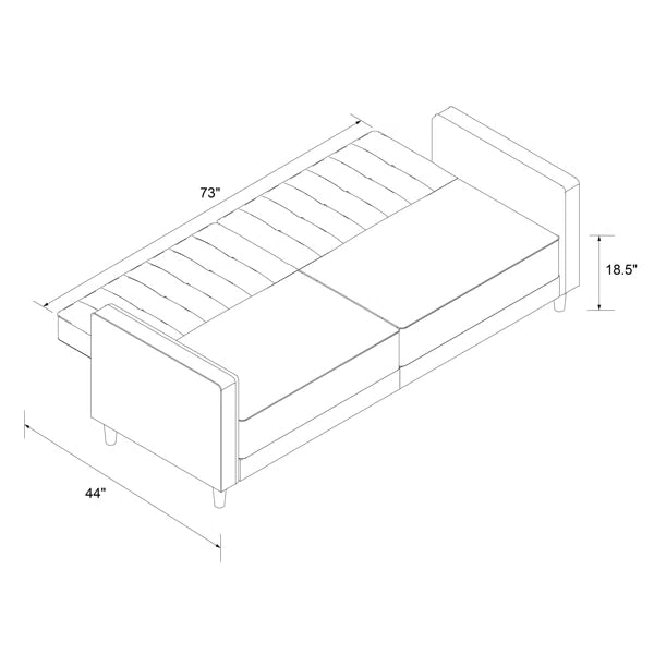 Perdue 81.5" Velvet Square Arm Convertible Sofa